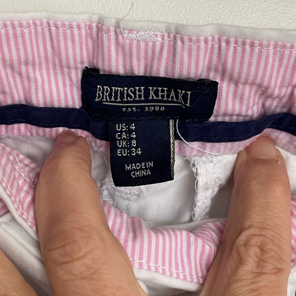 British Khaki White and Navy Women's Shorts - Picture 4 of 4
